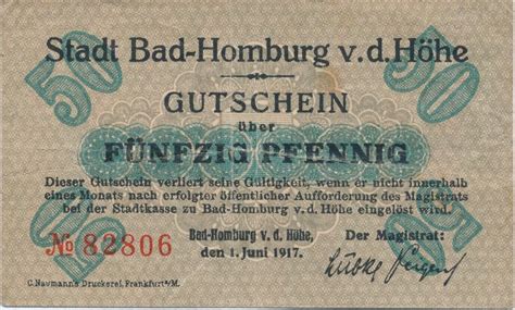 Deutschland Deutsches Reich Pfennig Notgeldschein Notgeld Stadt