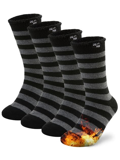 DG Hill Thermal Socks For Men Heat Trapping Thick Thermal Insulated