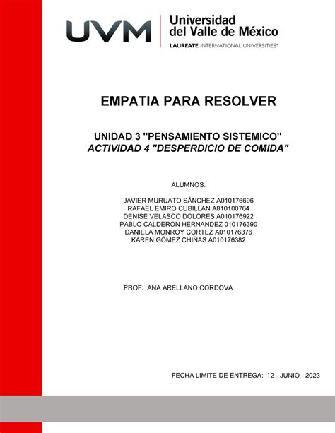 A4 EQ9 Actividad 4 empatía para resolver Empatia para resolver