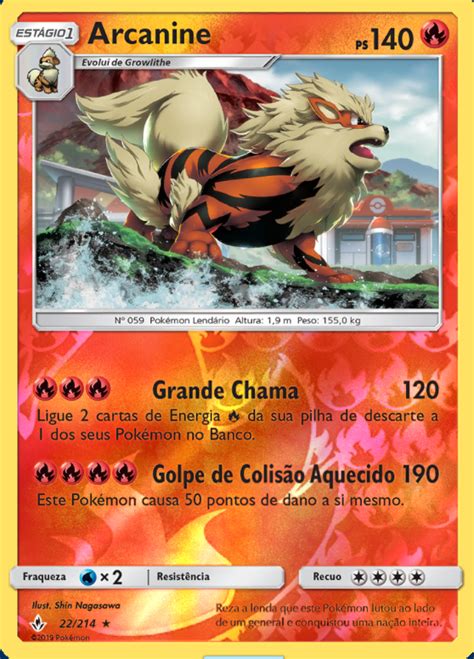 Arcanine 22 214 REV FOIL Carta Avulsa Pokemon Planeta Nerd Geek