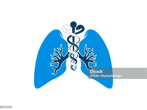 Lung With Caduceus Snake Inside Stock Illustration - Download Image Now ...