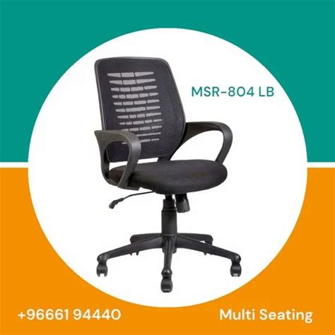 High Back Workstation Office Chair Fixed Arm Black At Rs In