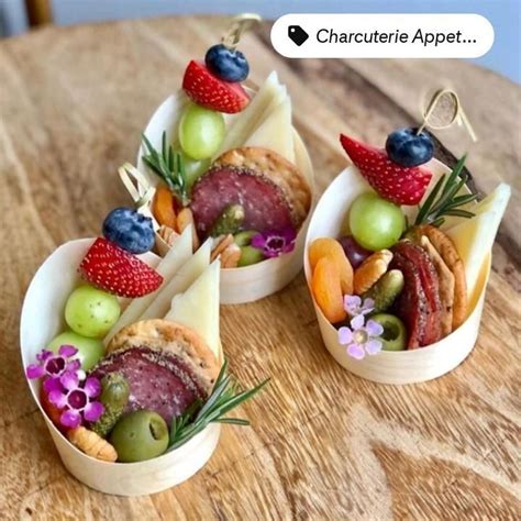 Charcuterie Appetizer Wooden Cup And Toothpicks For Food Display