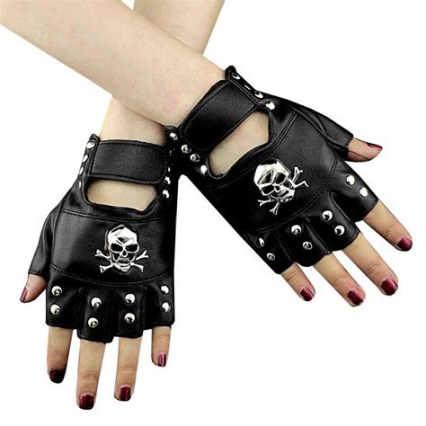 Vogueteen Skull Studded Punk Rock Biker Driving Women S Leather