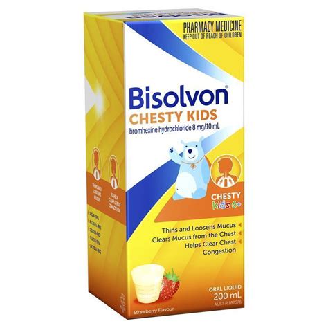 Buy Bisolvon Chesty Kids Strawberry Flavour Oral Liquid 200ml Cough