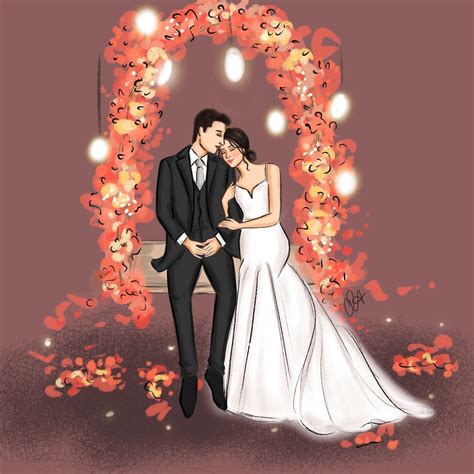 Custom Illustration Wedding Illustration Wedding Invitation Custom