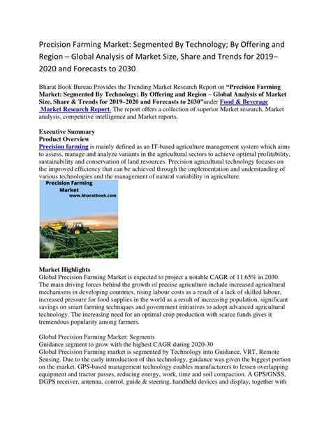 Ppt Precision Farming Market Segmented By Technology By Offering And