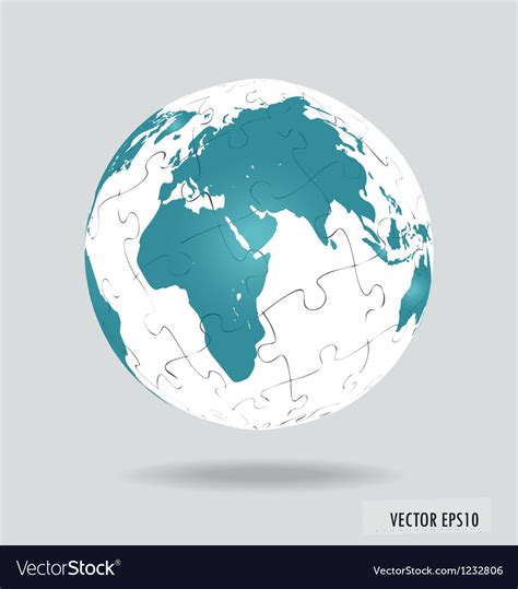 Puzzle globe Royalty Free Vector Image - VectorStock