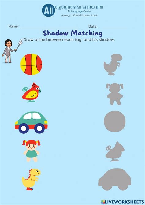 Shadow Matching Exercise Live Worksheets