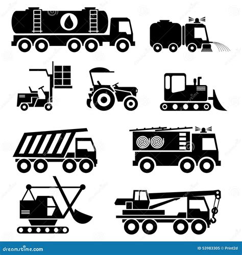 Special Vehicles Icons Stock Vector Illustration Of Automobile 53983305