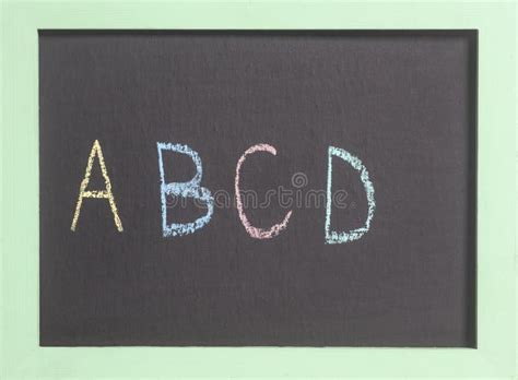 English Abc Written By Chalk On Blackboard Stock Image Image Of