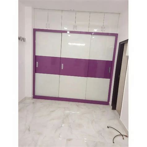 White And Purple Laminated Plywood Wardrobe For Bedroom At Rs 850