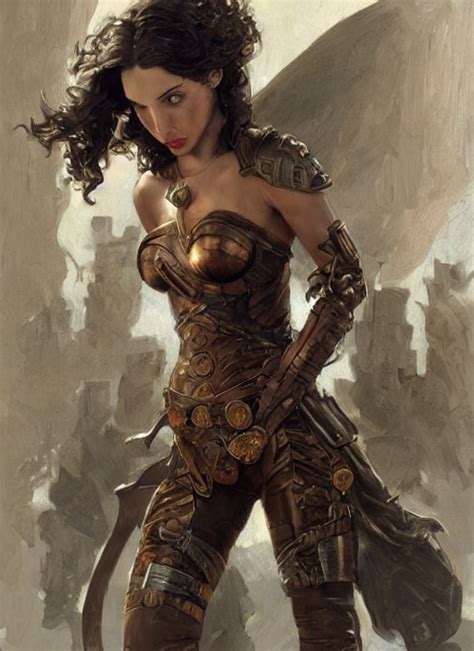 Krea Ai Highly Detailed Steampunk Gal Gadot Standing Stee