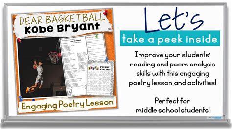 Poetry Lesson Dear Basketball By Kobe Bryant Print And Digital Made By Teachers