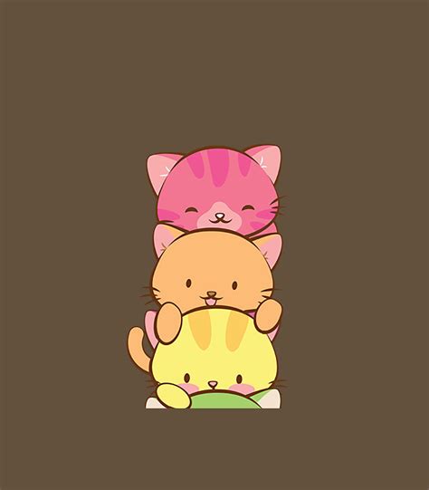 Cute Lgbt Rainbow Gay Pride Flag Kawaii Cat Pile Anime Art Digital Art