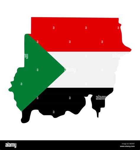 map of Sudan with flag inside. Sudan map illustration Stock Photo - Alamy