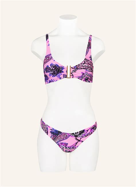 Hot Stuff B Gel Bikini Top In Rosa Schwarz Lila