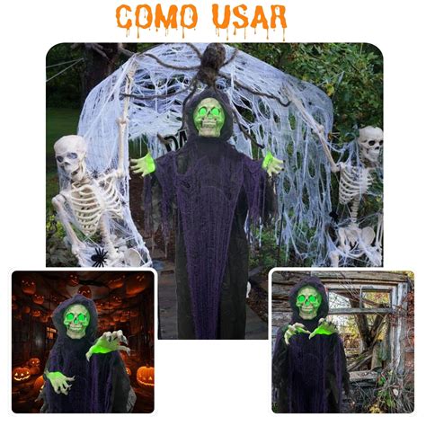 Boneco Halloween Caveira Oliver Som E Luz Extra Festas