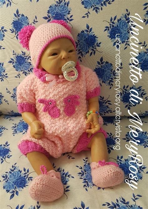 Dressed For Reborn Doll Knitted Completino Bimba Baby Beb Bebe