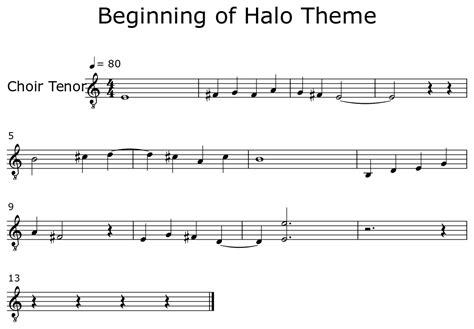 Beginning of Halo Theme - Sheet music for Choir Tenor