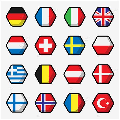 Paquete De Iconos De Banderas Nacionales De Europa Png Dibujos