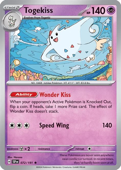 Karta Pok Mon Surging Sparks Togekiss Holo Pokekarty