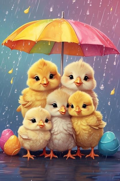 Premium Photo Illustration Of A Group Of Adorable Baby Chicks Huddled