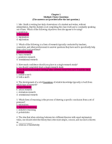 Mc1 PHD Entrance Chapter 1 Multiple Choice Questions The Answers