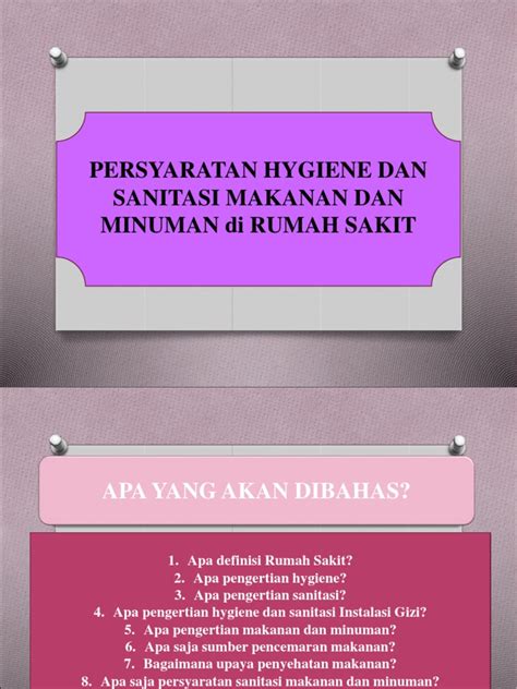 Ppt Sanitasi Dan Hygiene Makanan Dan Minuman