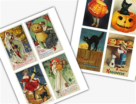 Vintage Halloween Postcards Printable Set 1 Instant Download - Etsy