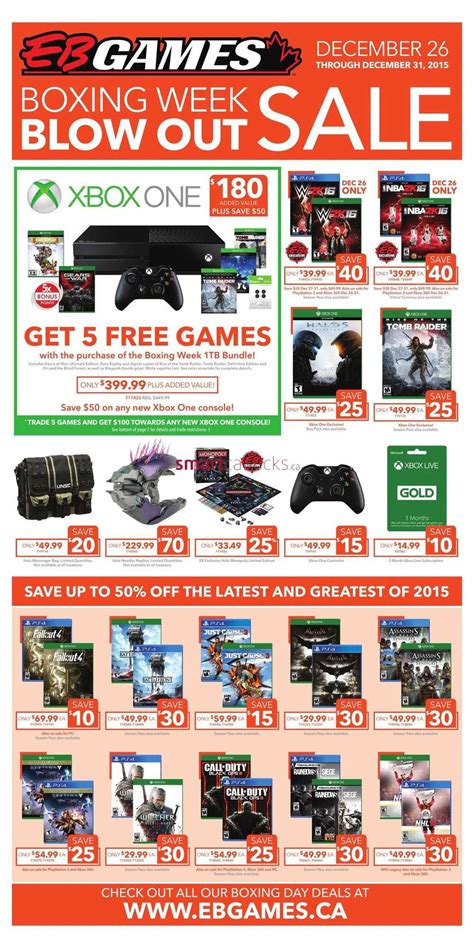 EB Games Canada Boxing Day / Boxing Week Flyer Deals