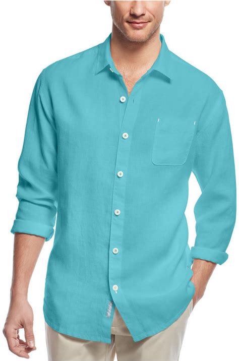 Tommy Bahama Big Tall Sea Glass Breezer Linen Shirt 69 Macy S