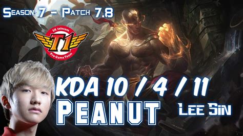 Skt T Peanut Lee Sin Vs Graves Jungle Patch Kr Ranked Youtube