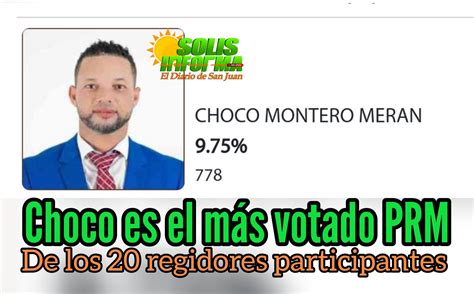 Choco hace historia es regidor más votado en primarias PRM en SJM