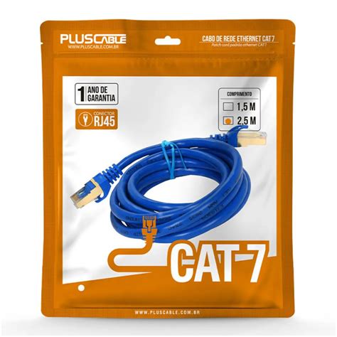 Cabo De Rede Cat 7 2 5M CAT725BL Patch Cord PlusCable