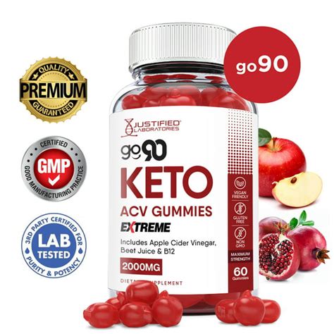 Go 90 Keto Extreme Acv Gummies 2000mg Dietary Supplement 60 Gummys