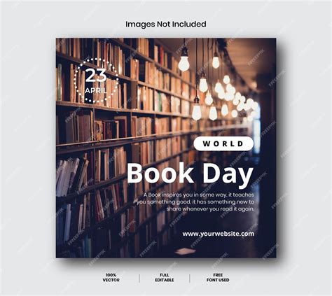 Premium Vector White Black Minimalist World Book Day Instagram Post