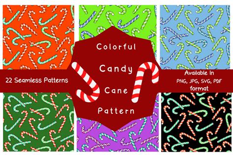 Colorful Candy Cane Pattern Graphic by Pleasant Patterns · Creative Fabrica