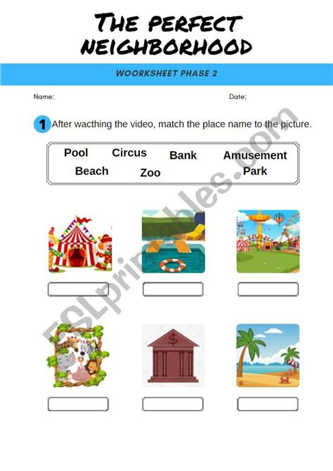 Neighbourhood ESL Worksheet By Lcsricci