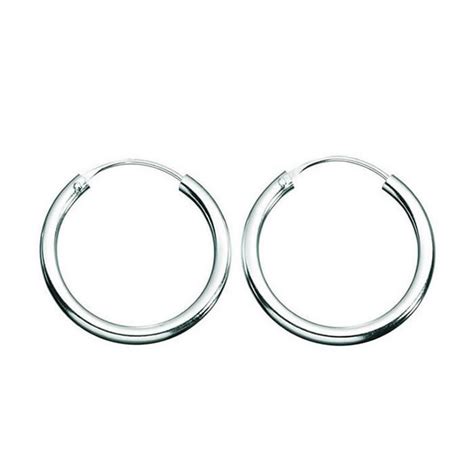 Sterling Silver Plain Styled Hoop Earrings