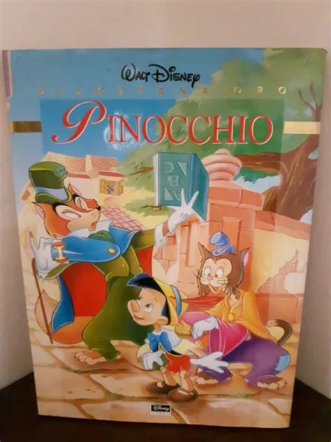 PINOCCHIO DISNEY Walt Disney Libri 1999 Disneyana Oro EUR 15 00