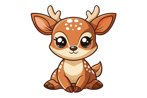 Cute Baby Deer Vector Illustration Graphic By Kanay Lal · Creative Fabrica