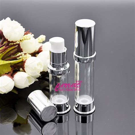 New 5ml 10ml Clear Airless Pump Bottle With Chrome Shoulder Bottle Perfume Bottles Airless Pump