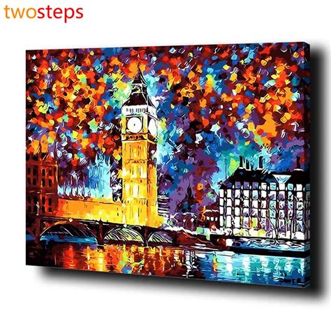 TwoSteps Bright London Frameless DIY Digital Canvas Oil Painting By