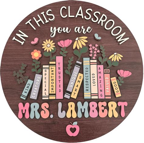 Personalized 3d Teacher Door Hanger Teacher Appreciation Ts Custom Teacher Name