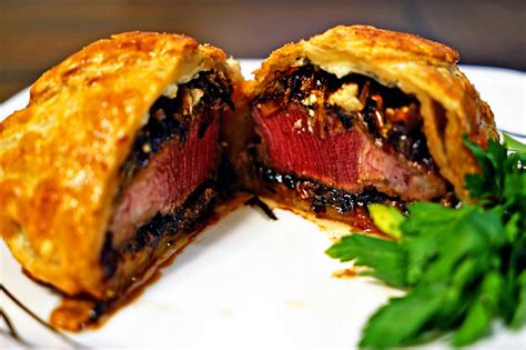 Individual Beef Wellingtons With Caramelized Onions And Bleu Cheese