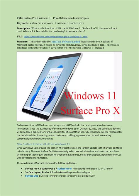 surface pro x windows 11 | PDF