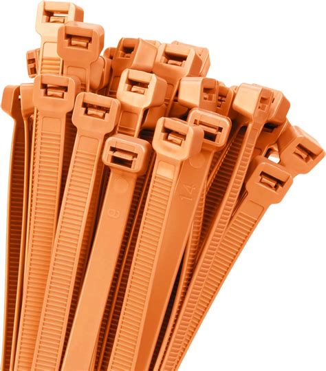 Armpow 18 Inch Orange Zip Ties Heavy Duty 100 Pack 200 Lbs Ultra Exclusive Strong