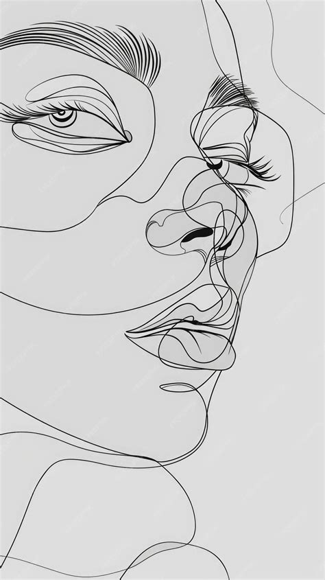 Premium Photo | Face line art illustration