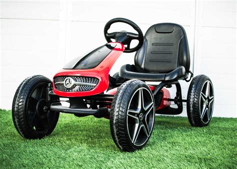 Masinuta Cu Pedale Pentru Copii Go Kart Mercedes Cu Roti Moi Red